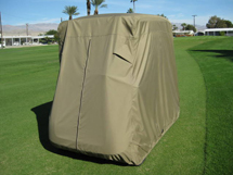 tan golf car cover